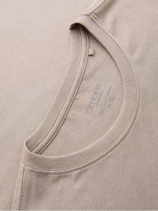Béžové bavlněné tričko s dlouhým rukávem Basic V8 LSBL-0142