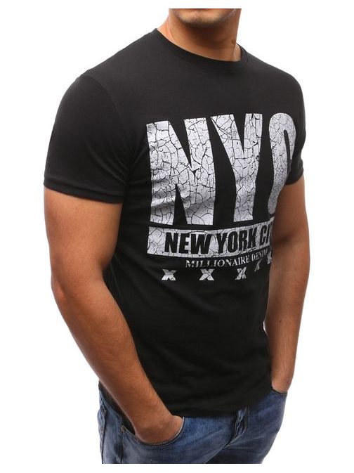Bavlněné černé tričko NYC