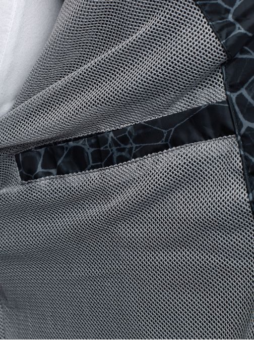 Černá moderní pánská bunda s modrým vzorem J.BOYZ 8005K