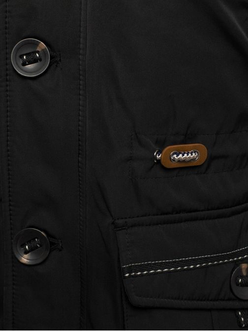Černá módní bunda s ozdobným prošitím J.BOYZ X1018K
