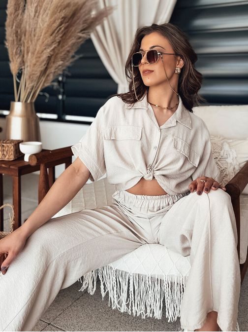 Módní béžová dámská košile Gritan