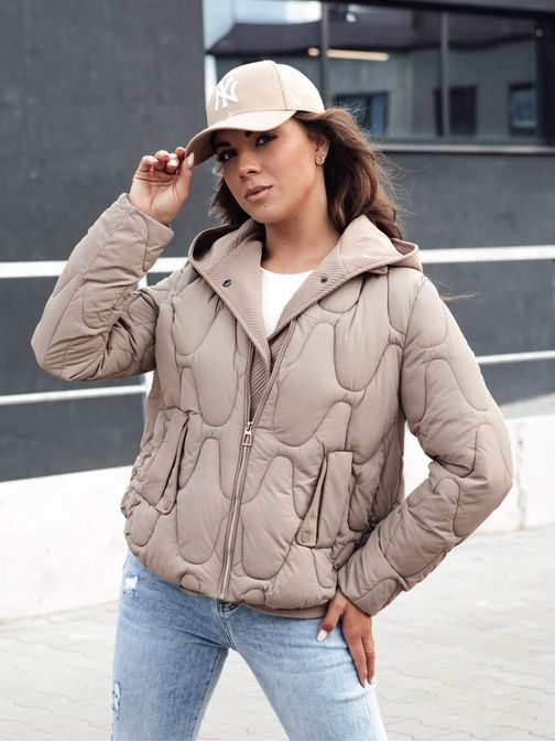 Stylová dámská kamelová zimní bunda Windglam