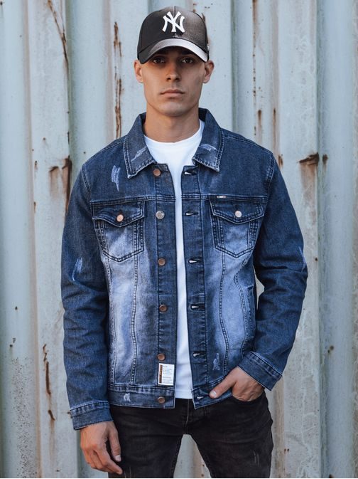 Moderní džínová pánská bunda modrá