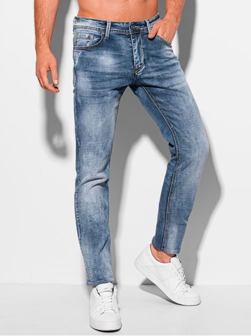 Trendové džíny v modré barvě P1107