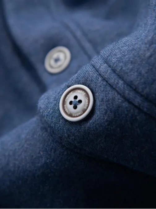 Módní tmavě modrá mikina na knoflíky V1 SSZP-0186