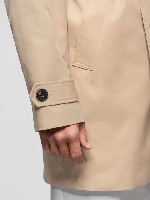 Stylový béžový plášť s páskem V1 COLC-0146