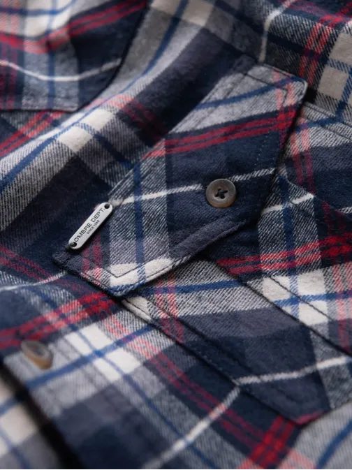 Stylová flanelová károvaná modro červená košile V2 SHCS-0149