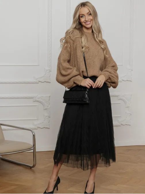 Jedinečná černá midi sukně GLR020