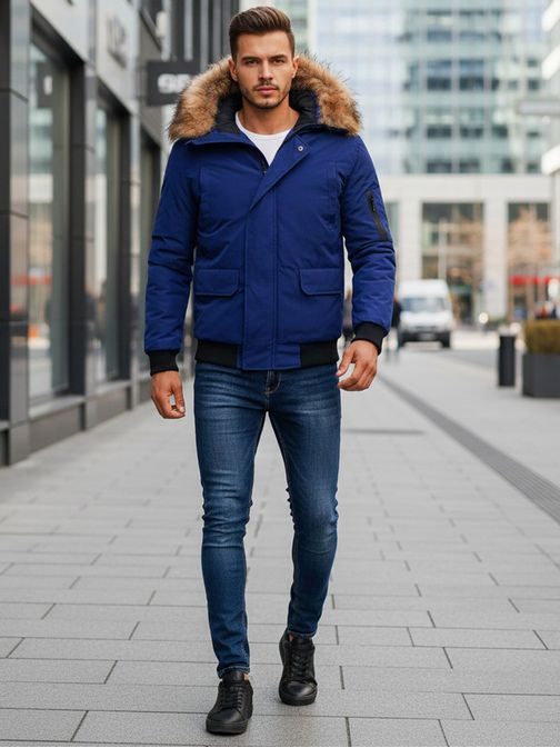 Granátová zimní bunda s kapucí