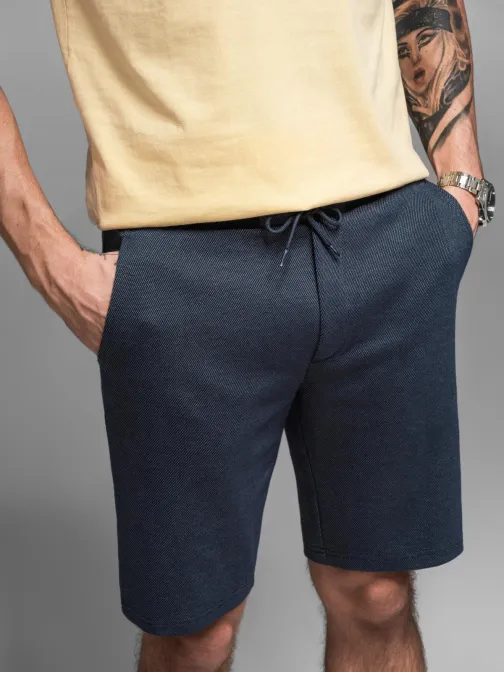 Tmavě modré chinos šortky V1 SRCS-0168