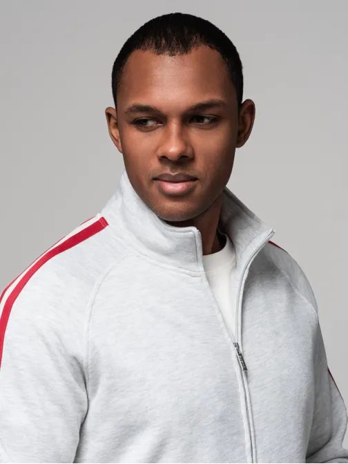 Zajímavá šedá mikina bomber V1 SSZP-0219