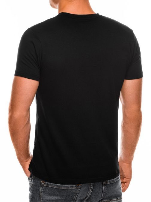 Černé jednoduché pánské tričko S884