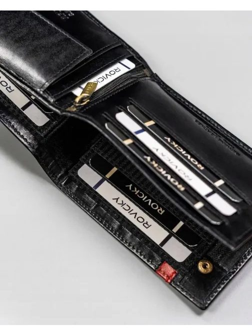 Trendy kožená černá pánská peněženka