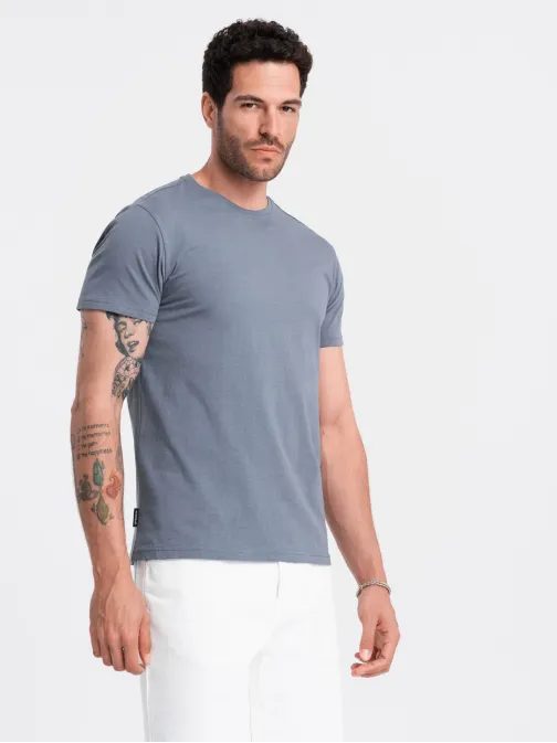 Modré denim bavlněné tričko V7 TSBS-0146