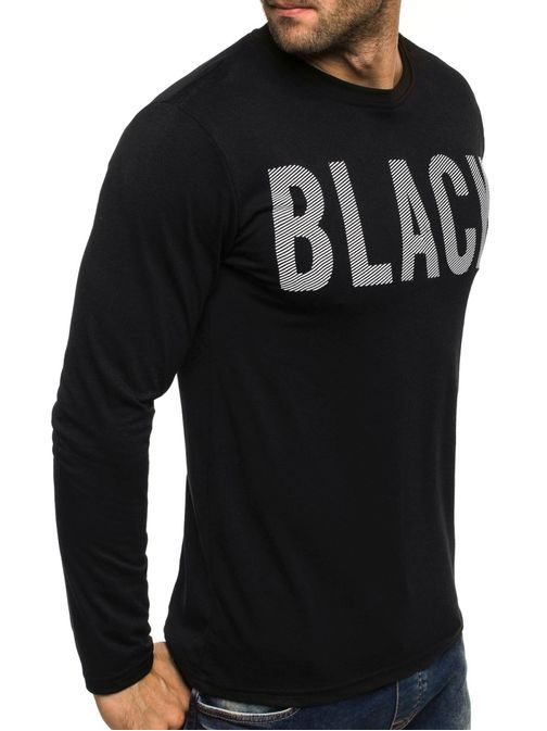 Jednoduché tričko černé s dlouhým rukávem STREET STAR MX128