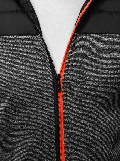 Černá pánská bunda v zajímavé kombinaci OZONEE JS/TY03