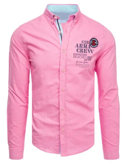 Originální tmavě růžová košile s potiskem