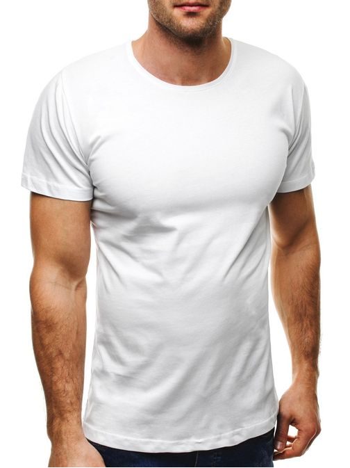 Jednoduché pohodlné bílé pánské tričko 1417