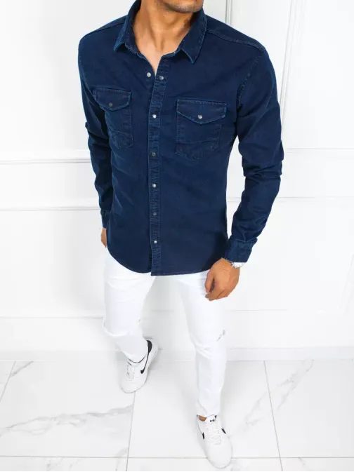 Džínová košile v tmavě modré barvě