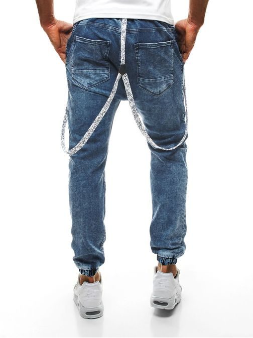 Výrazné tmavě modré džíny s kšandy Otantik 810