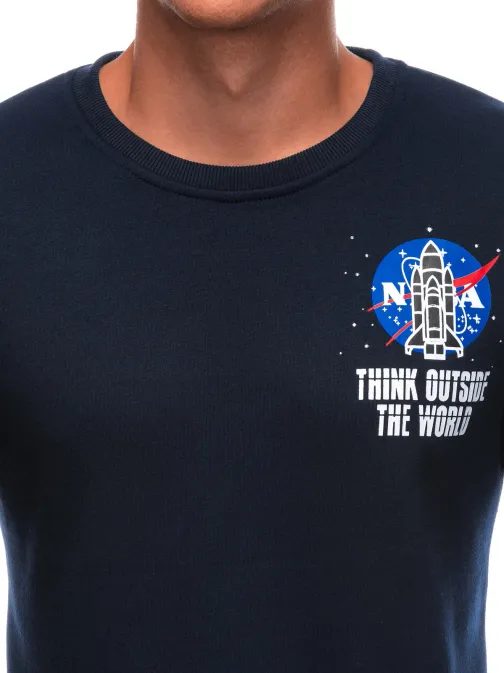 Tmavě modrá mikina s motivem NASA B1685