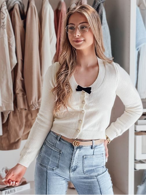 Krásný dámský svetr v ecru barvě LAMURE