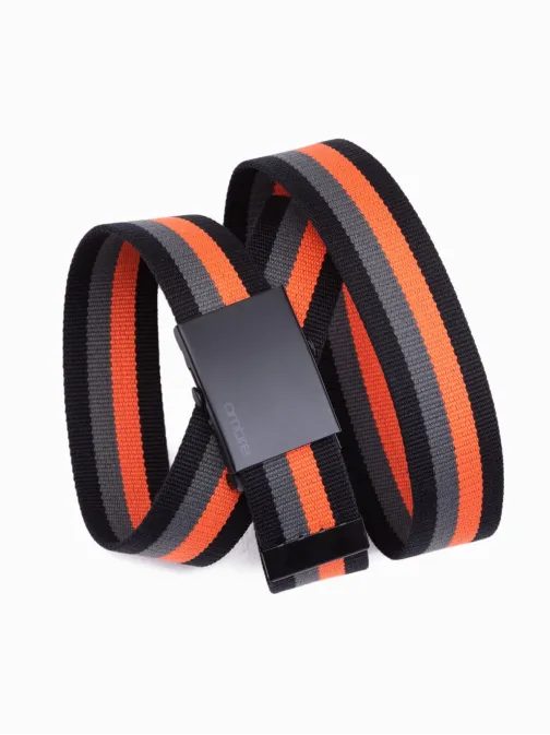 Látkový černý opasek s oranžovým kontrastem A650