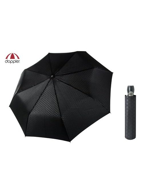 Luxusní černý vzorovaný deštník pro pány Doppler FIBER MAGIC PREMIUM