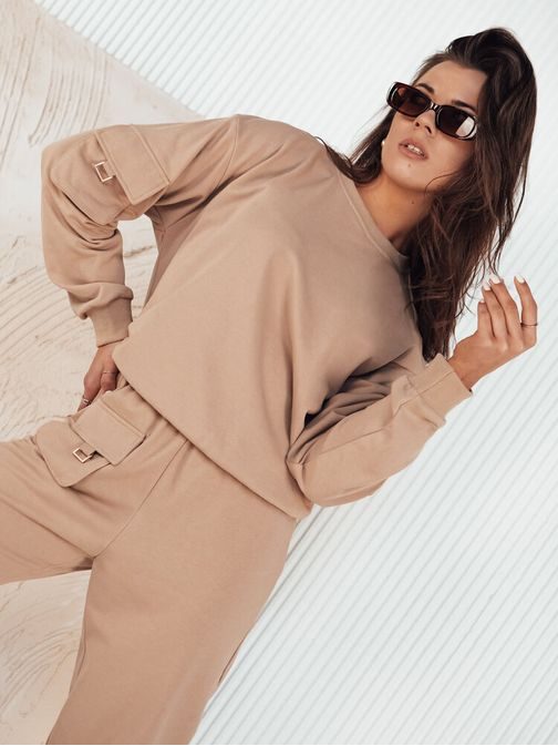 Moderní béžová dámská tepláková souprava Cadaval