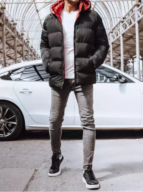 Oboustranná stylová černá bunda