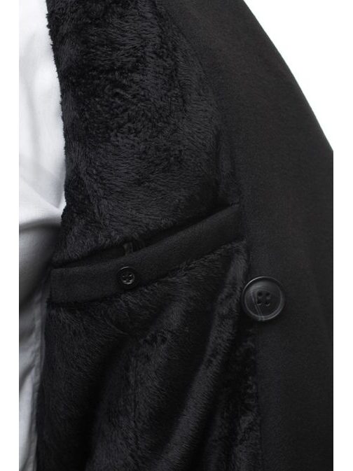Elegantní podzimní kabát černé barvy 3029