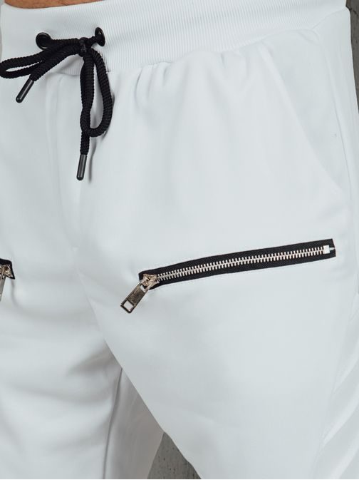 Originální bílá tepláková souprava s ozdobnými zipy