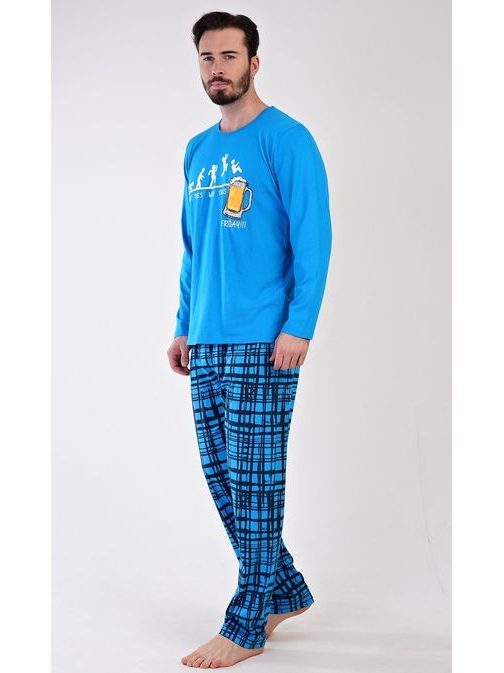 Dlouhé tyrkysové pánské pyžamo Filip