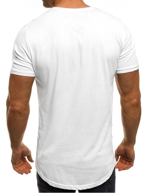 Bílé originální pánské tričko s pruhy BREEZY 378