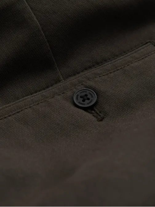 Pánské khaki klasické chinos kalhoty s jemnou texturou V2 PACP-0188
