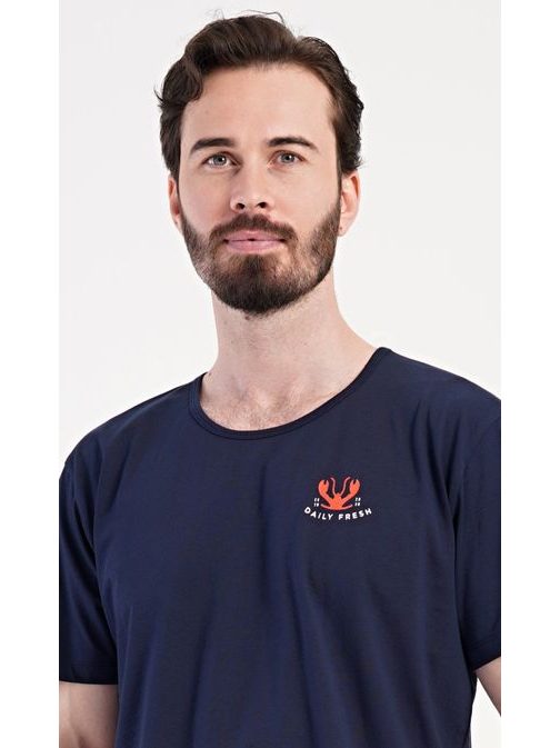 Tmavě modré krátké pánské pyžamo Rudolf