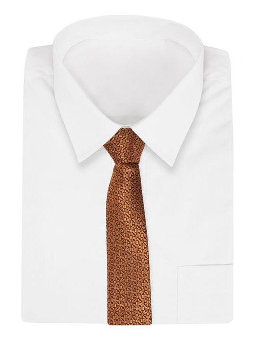 Trendy vzorovaná hnědá kravata