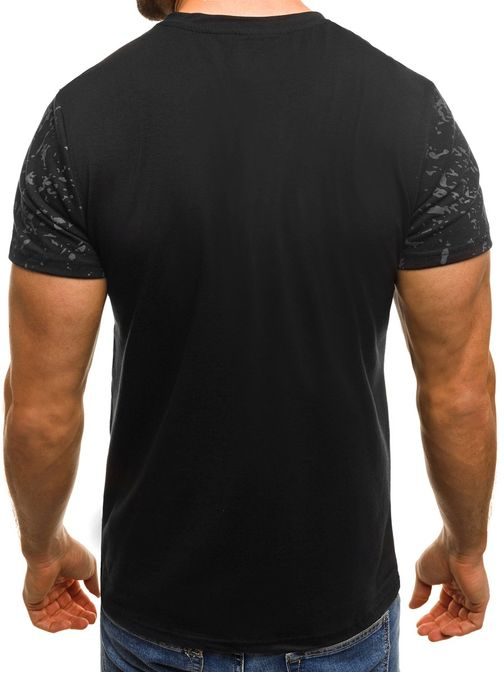 Černé moderní pánské tričko OZONEE JS/SS353