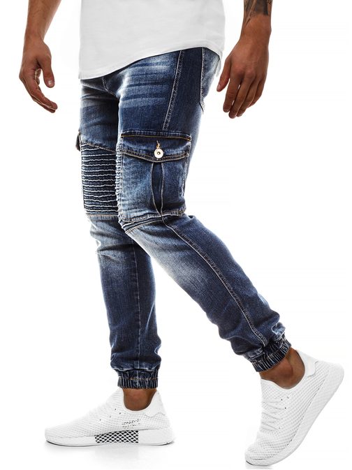 TMAVĚ MODRÉ STYLOVÉ JOGGER KALHOTY G/1064