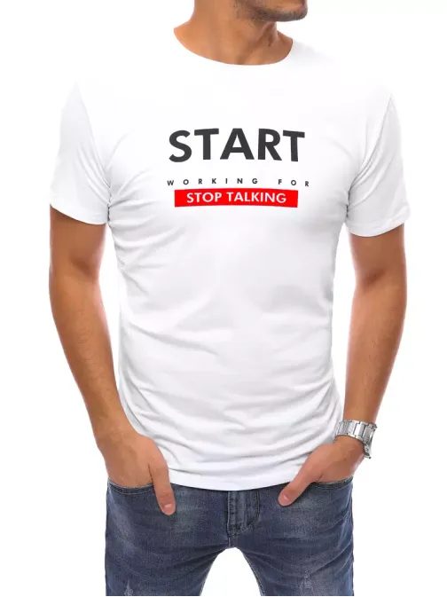 Bílé tričko s nápisem Start