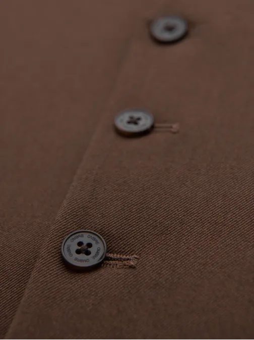 Pánská hnědá módní vesta V2 BLZV-0142