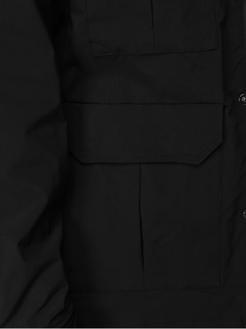 Přechodná černá bunda ve stylovém designu