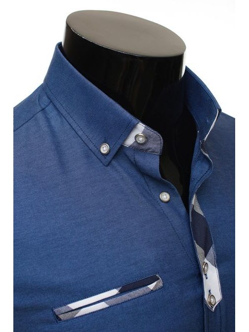 Moderní modrá košile pro pány Ozonee 43