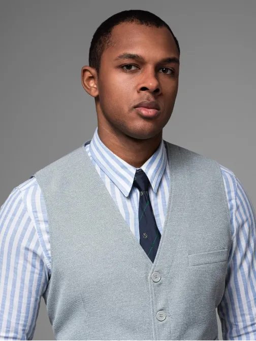 Elegantní šedá pánská vesta V2 BLZV-0146