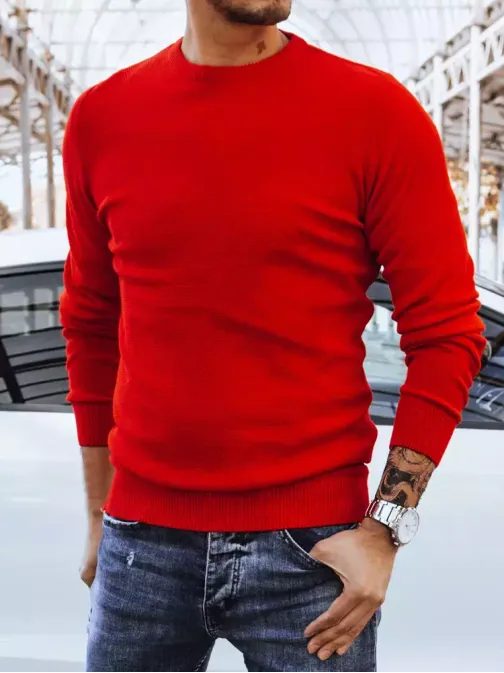 Elegantní svetr v červené barvě