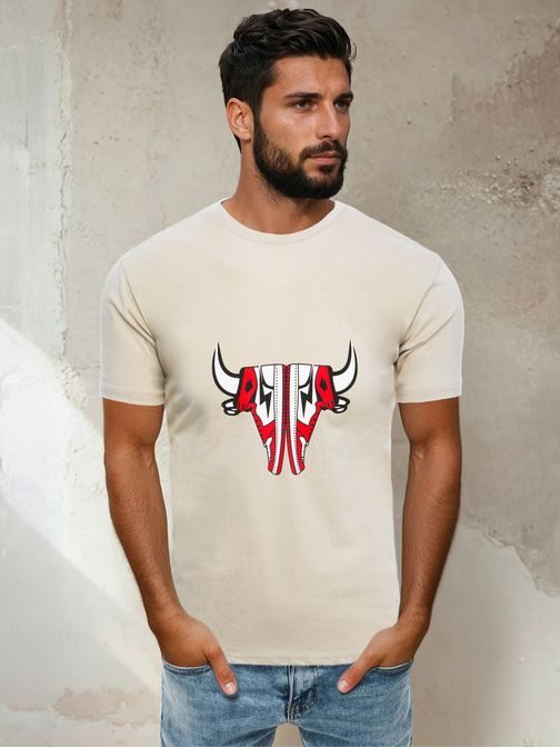 Originální béžové tričko s potiskem