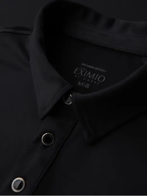 Stylová černá pánská polokošile V1 POSS-0150