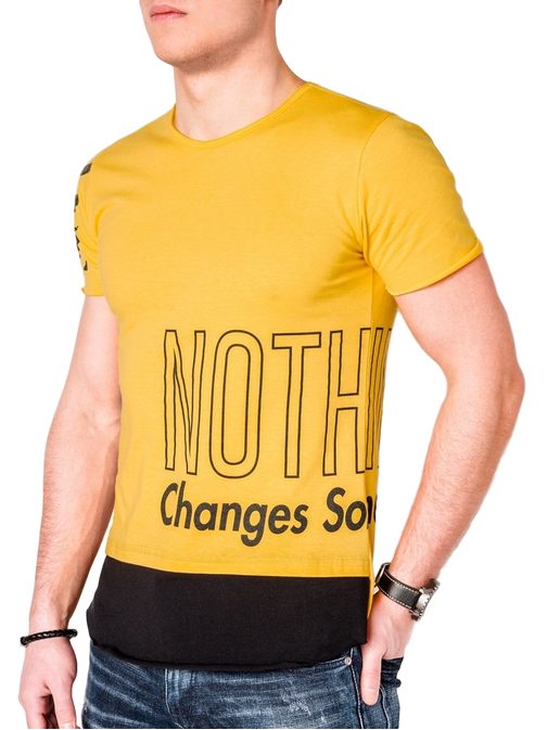 Moderní tričko v žluté barvě s981
