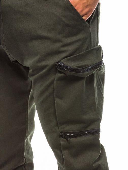 Bavlněné jogger v khaki barvě p706