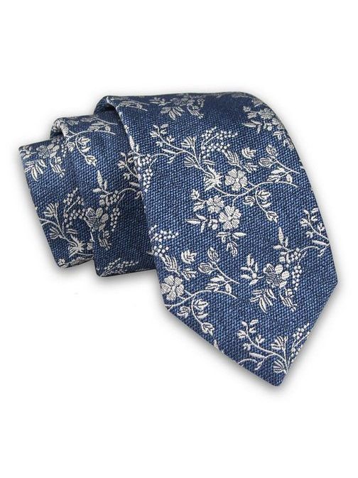 Pánská modrá květinová kravata